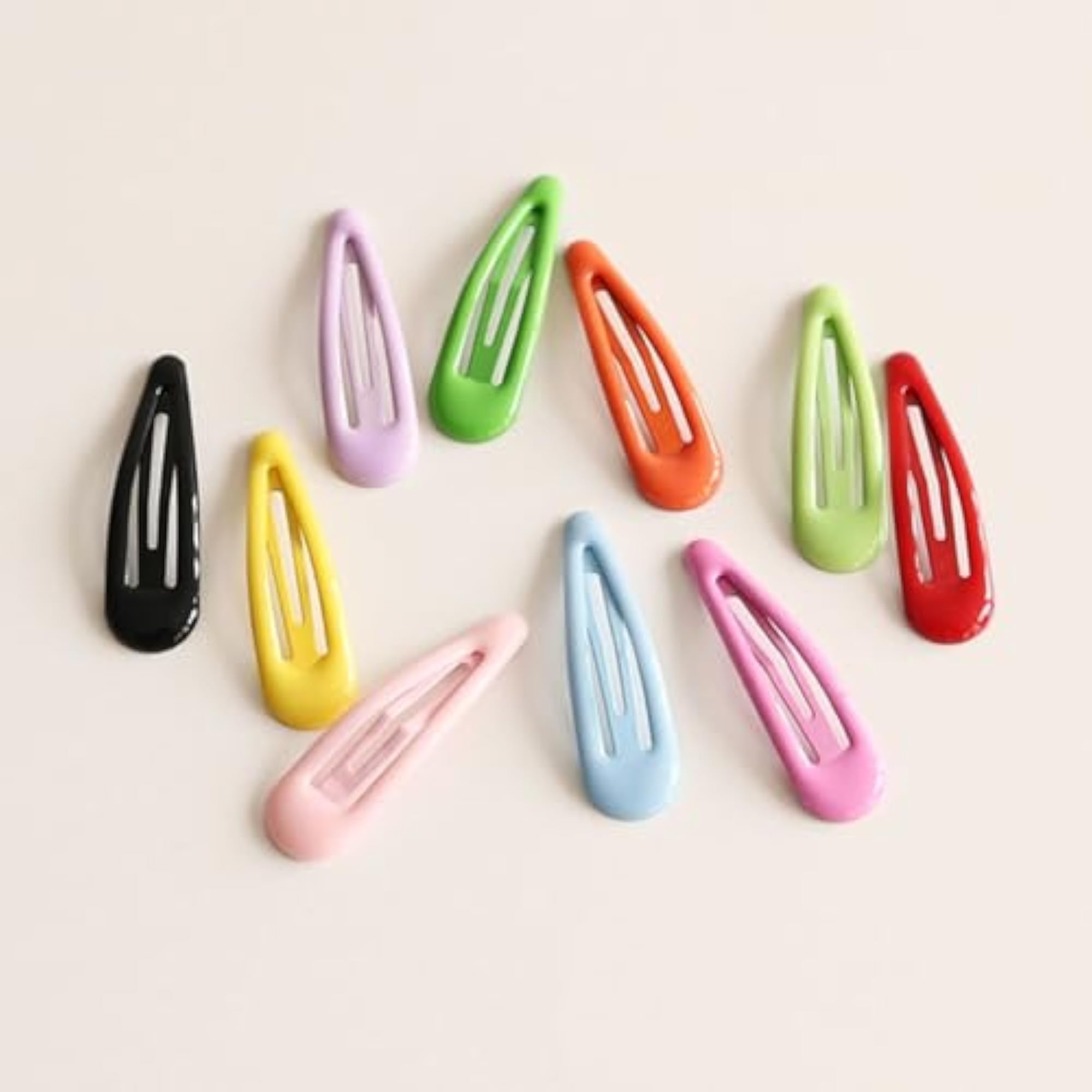 10 Pcs Colorful Silicone Coated Metal Barrettes Set